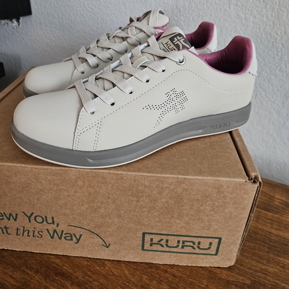 KURU Shoes - KURU Women's Cream and Gray Sneakers